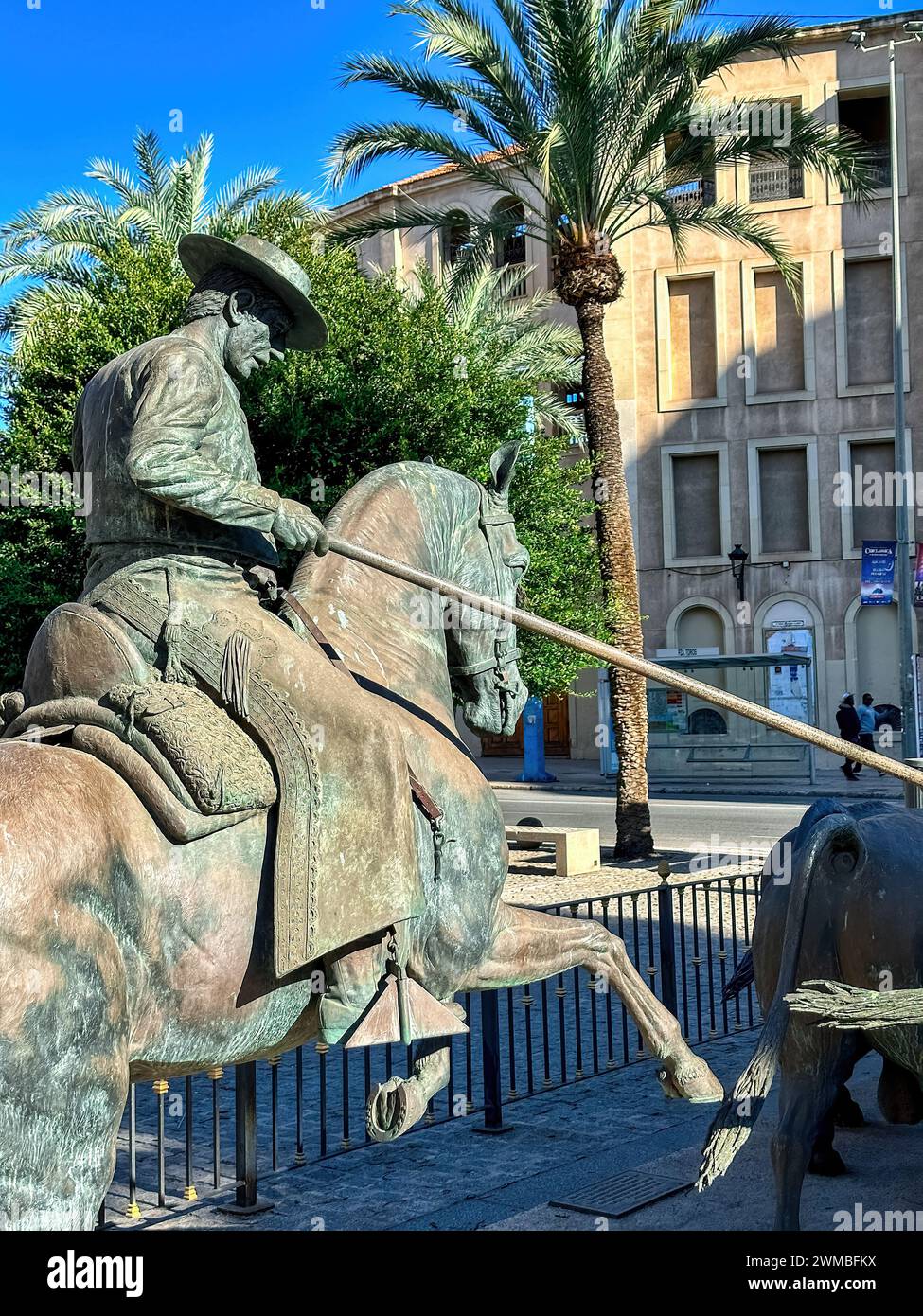 Sculpture de cow-boy à Alicante, Espagne Banque D'Images