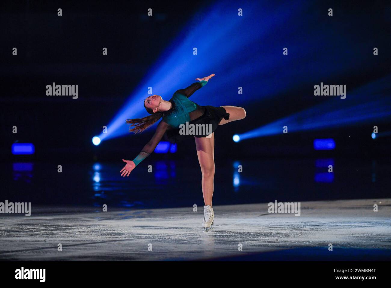 Turin, Italie. 24 février 2024. Italie, Turin 24 février 2024 PalaVela "Lights on U' show pour les Jeux universitaires mondiaux d'hiver de Turin 2025 Nicol Schott (photo de Tonello Abozzi/Pacific Press) crédit : Pacific Press Media production Corp./Alamy Live News Banque D'Images