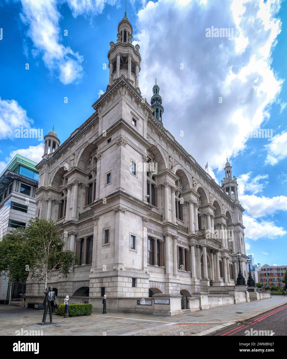 Ancien bâtiment de la City of London School (1883-1986) à Blackfriars, Londres, Angleterre, maintenant occupé par la banque J P Morgan Banque D'Images