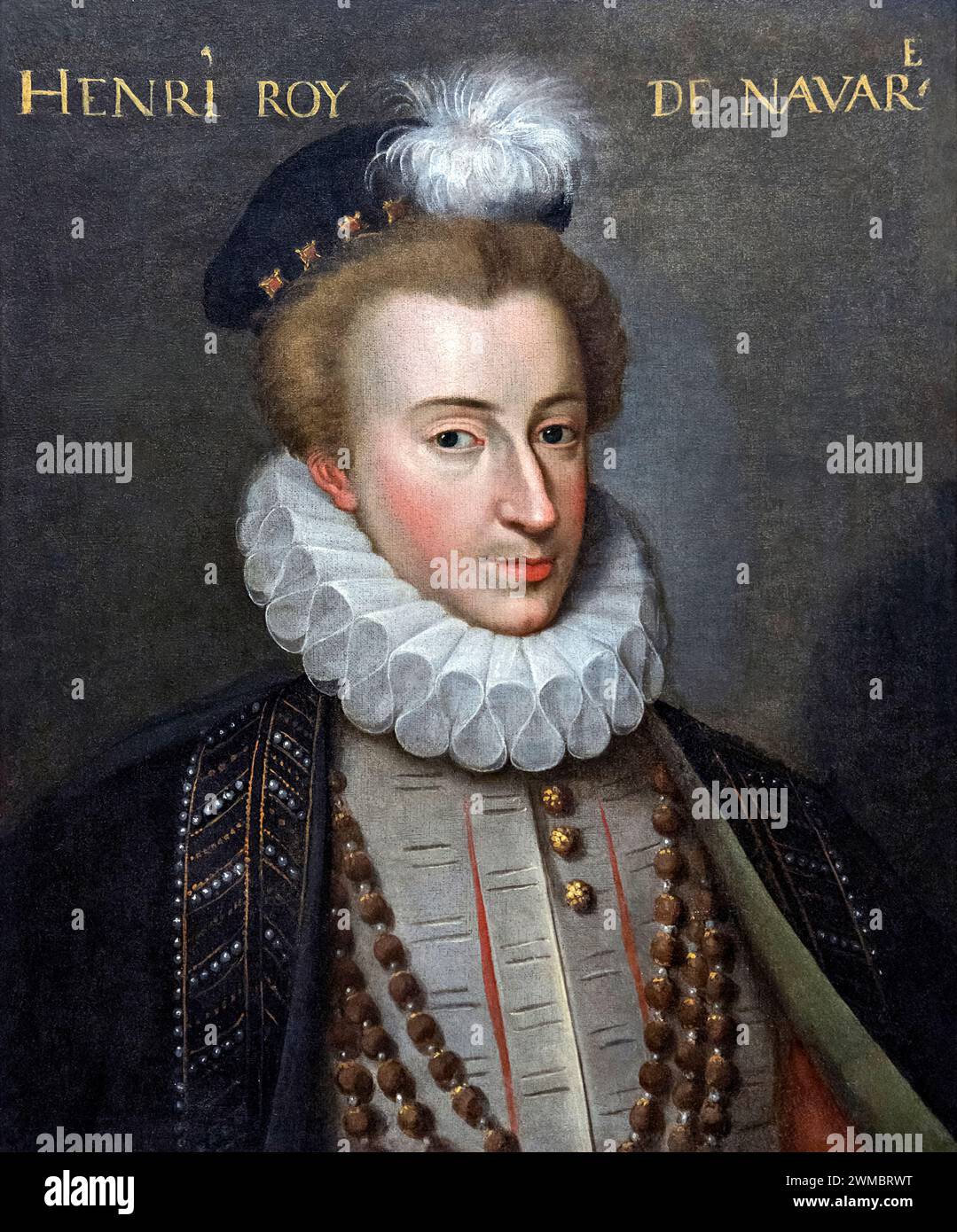 Henri IV (1553 – 1610), bon roi Henri, Henri le Grand, Portrait d'Henri III de Navarre (futur Henri IV de France), c. 1575 Banque D'Images