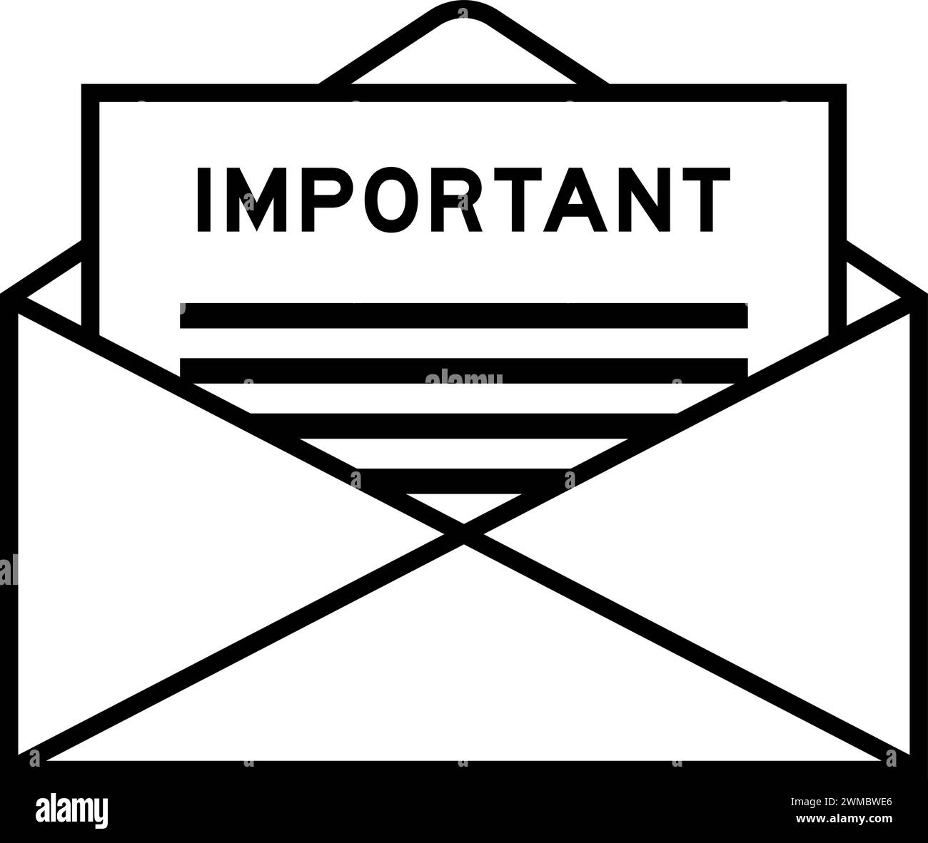 Enveloppe et lettre signe avec le mot important comme titre Illustration de Vecteur