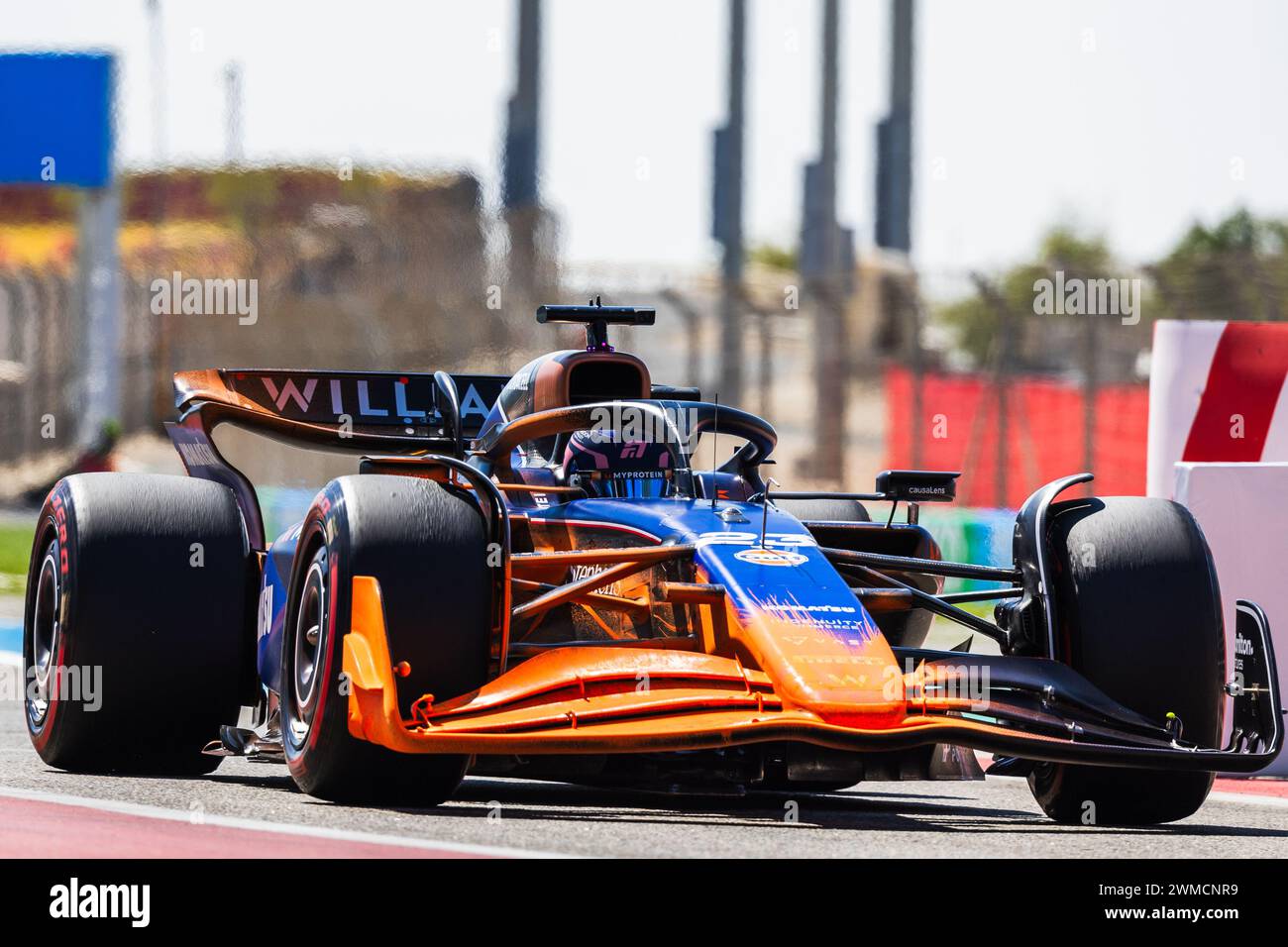 MANAMA, BAHREÏN, circuit international de Bahreïn, 21. Février 2024 : Alexander Albon de Thaïlande et Williams Racing lors des essais hivernaux de formule 1 Bahreïn Banque D'Images