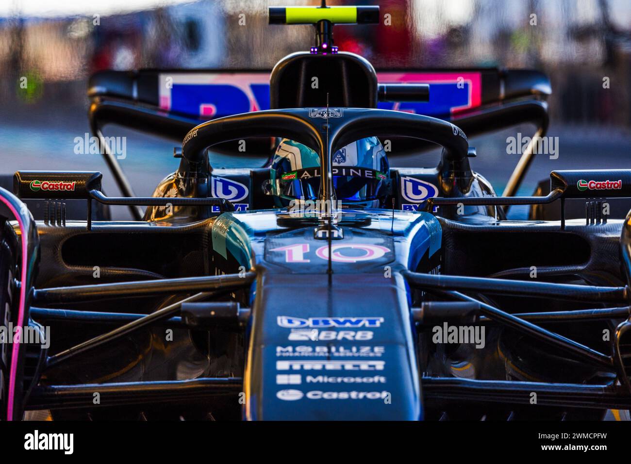 MANAMA, BAHREÏN, circuit international de Bahreïn, 21 février 2024 : Pierre Gasly, de France, et l'écurie BWT Alpine F1 Team lors des essais hivernaux de formule 1 à Bahreïn Banque D'Images