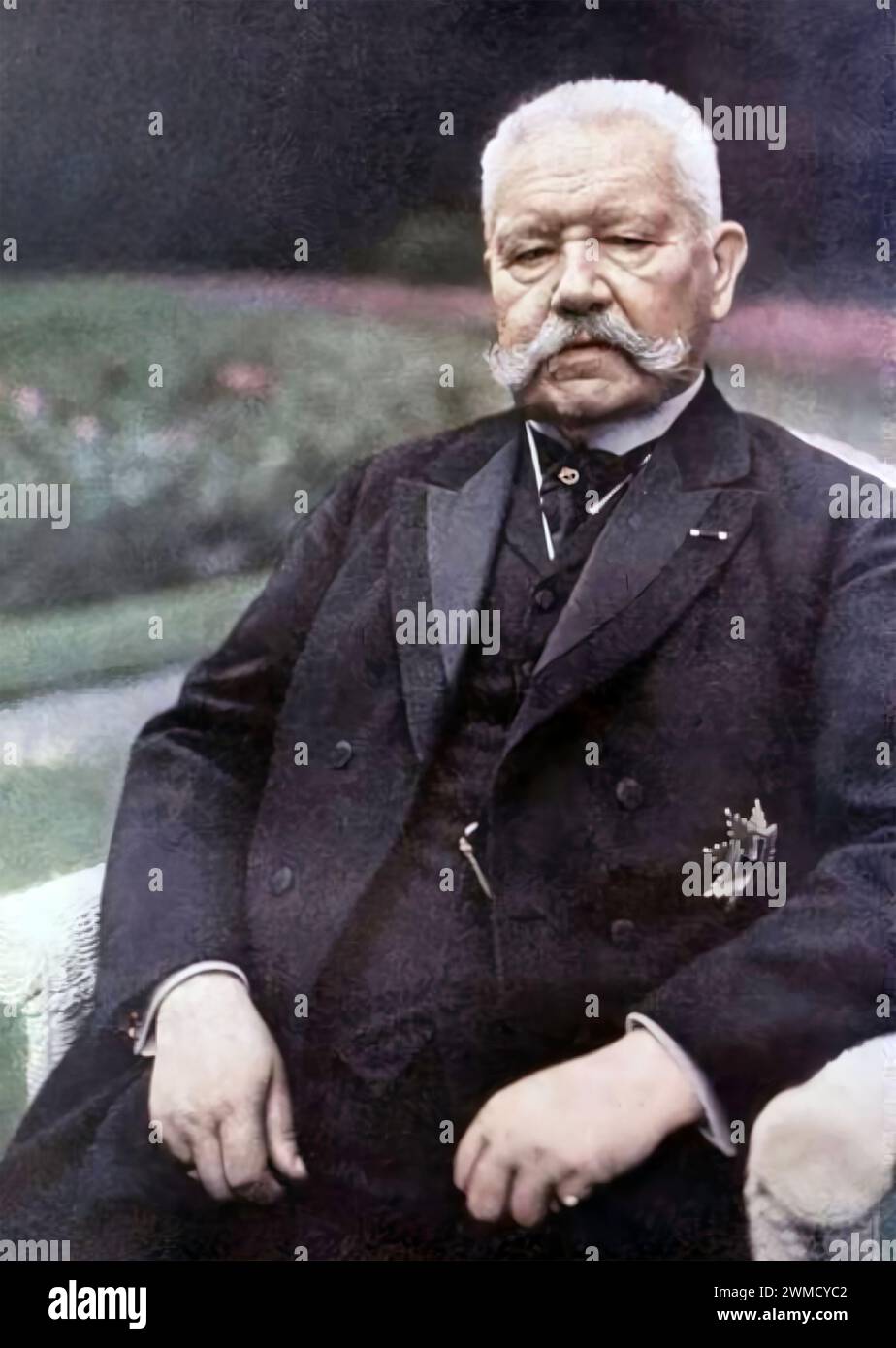 PAUL von HINDENBURG (1847-1934) maréchal allemand dans une photo Autochrome, octobre 1927. Banque D'Images