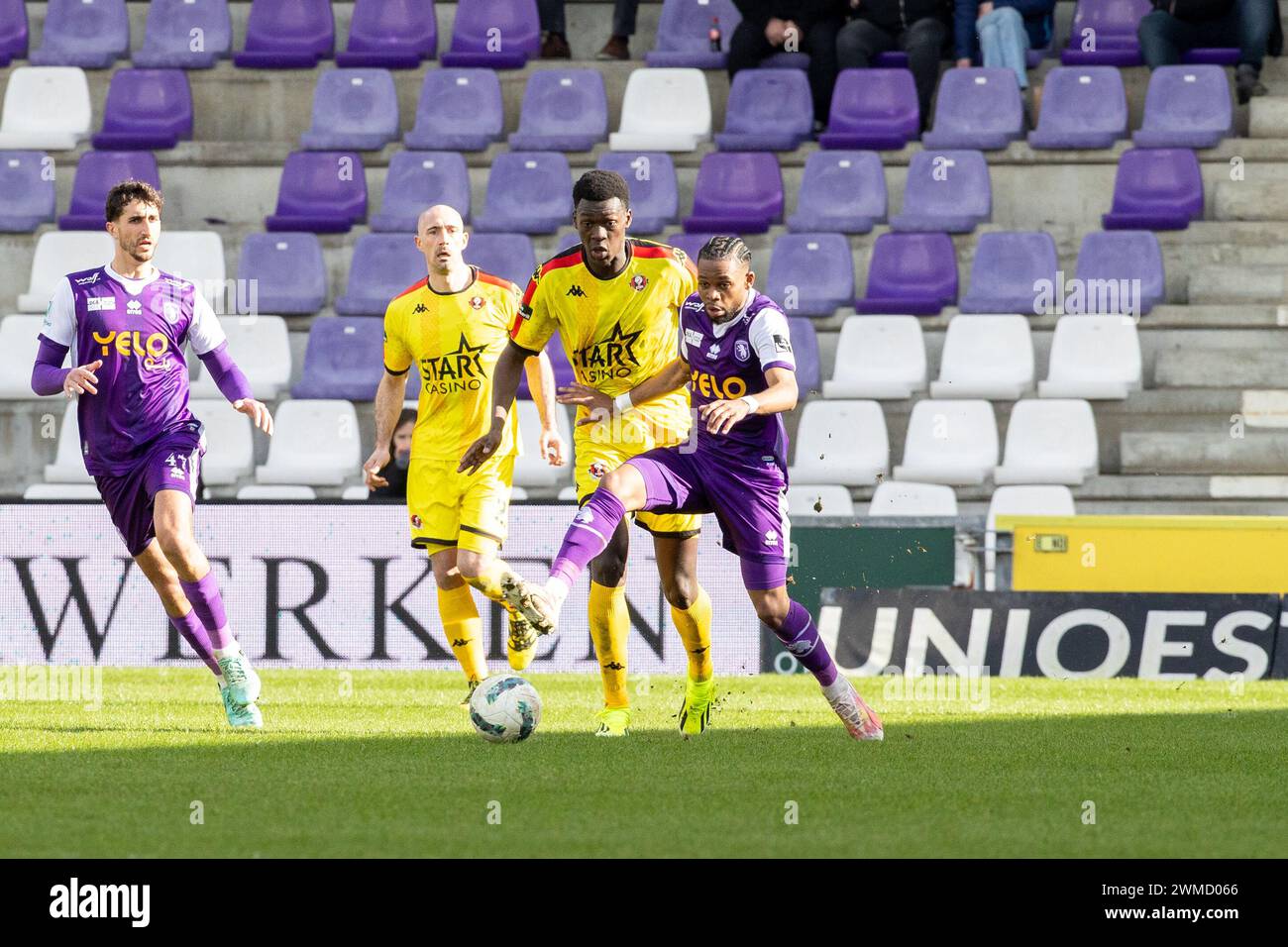 Anvers, Belgique. 25 février 2024. Photo lors d'un match de football entre Beerschot va et Royal Football Club Seraing lors de la 23 ème journée de la saison Challenger Pro League 2023-2024, le dimanche 25 février 2024 à Anvers, Belgique . Crédit : Sportpix/Alamy Live News Banque D'Images