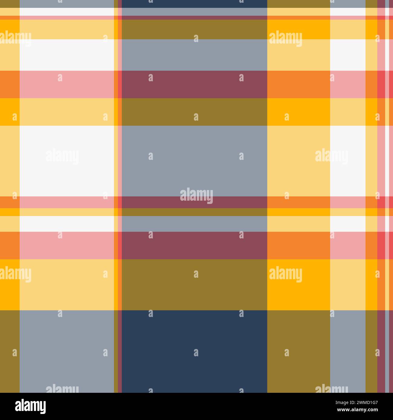 Texture de qualité plaid sans couture, tissu de tartan textile chapeau. Vecteur de motif de vérification de fond réel en couleur ambre et rouge. Illustration de Vecteur