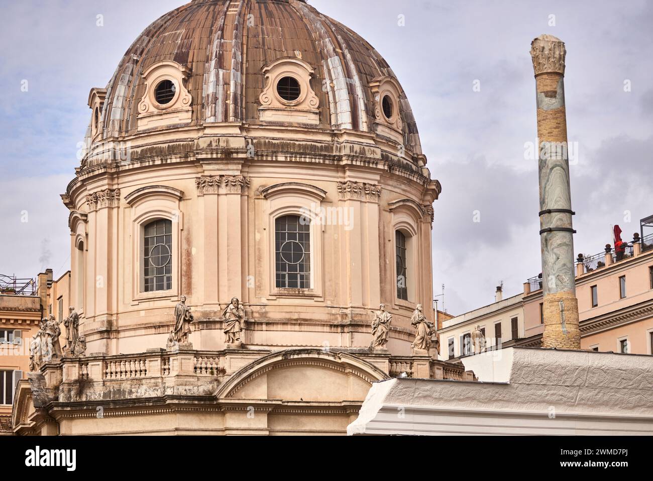 Église du très Saint nom de Marie au Forum Trajan à Rome, Italie. Banque D'Images