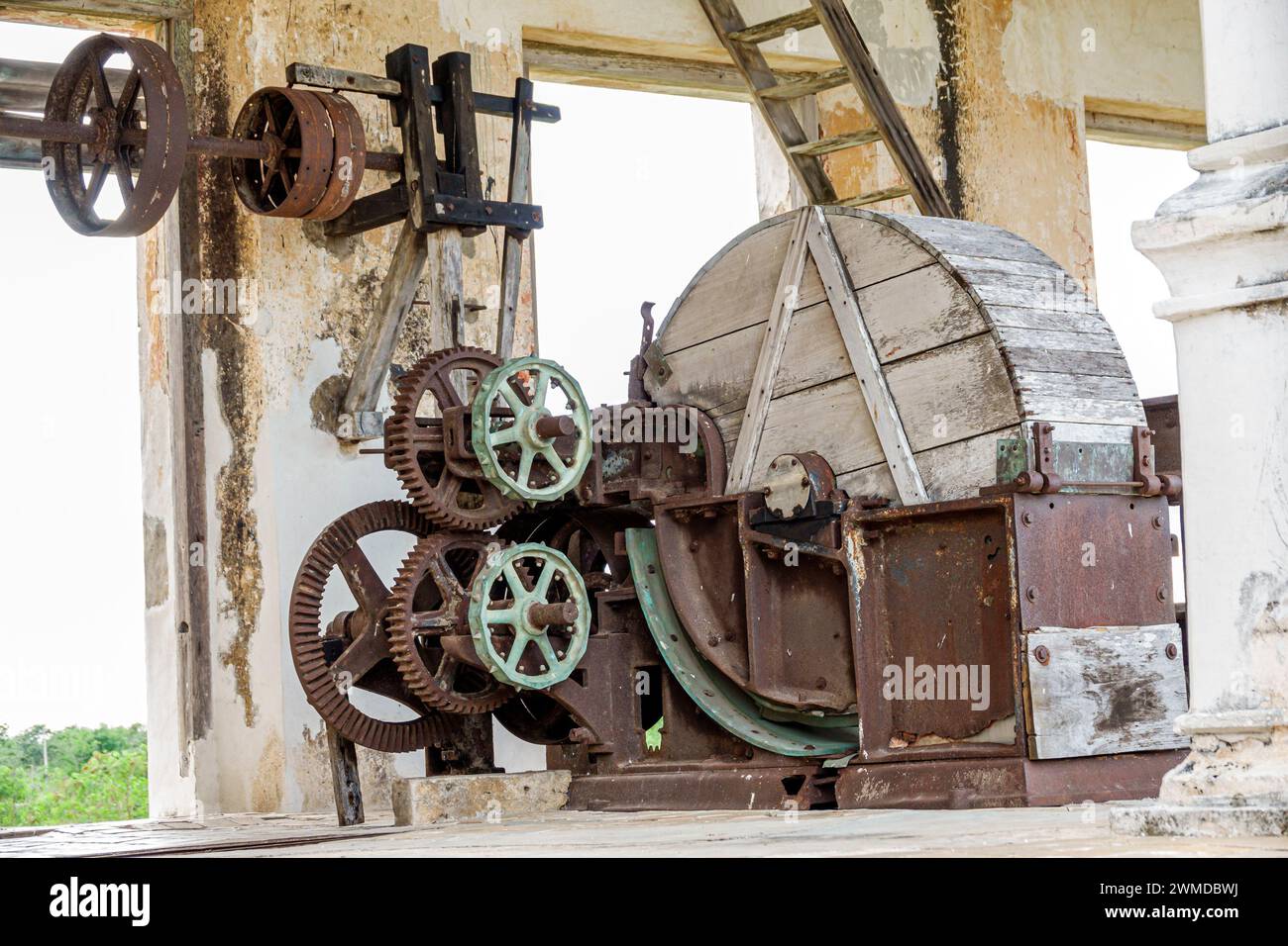 Merida Mexique, Yaxcopoil, ancienne Hacienda de Heneken, henequen agave fourcroydes usine de transformation de chanvre de corde, machines d'usine, latin hispanique mexicain Lati Banque D'Images