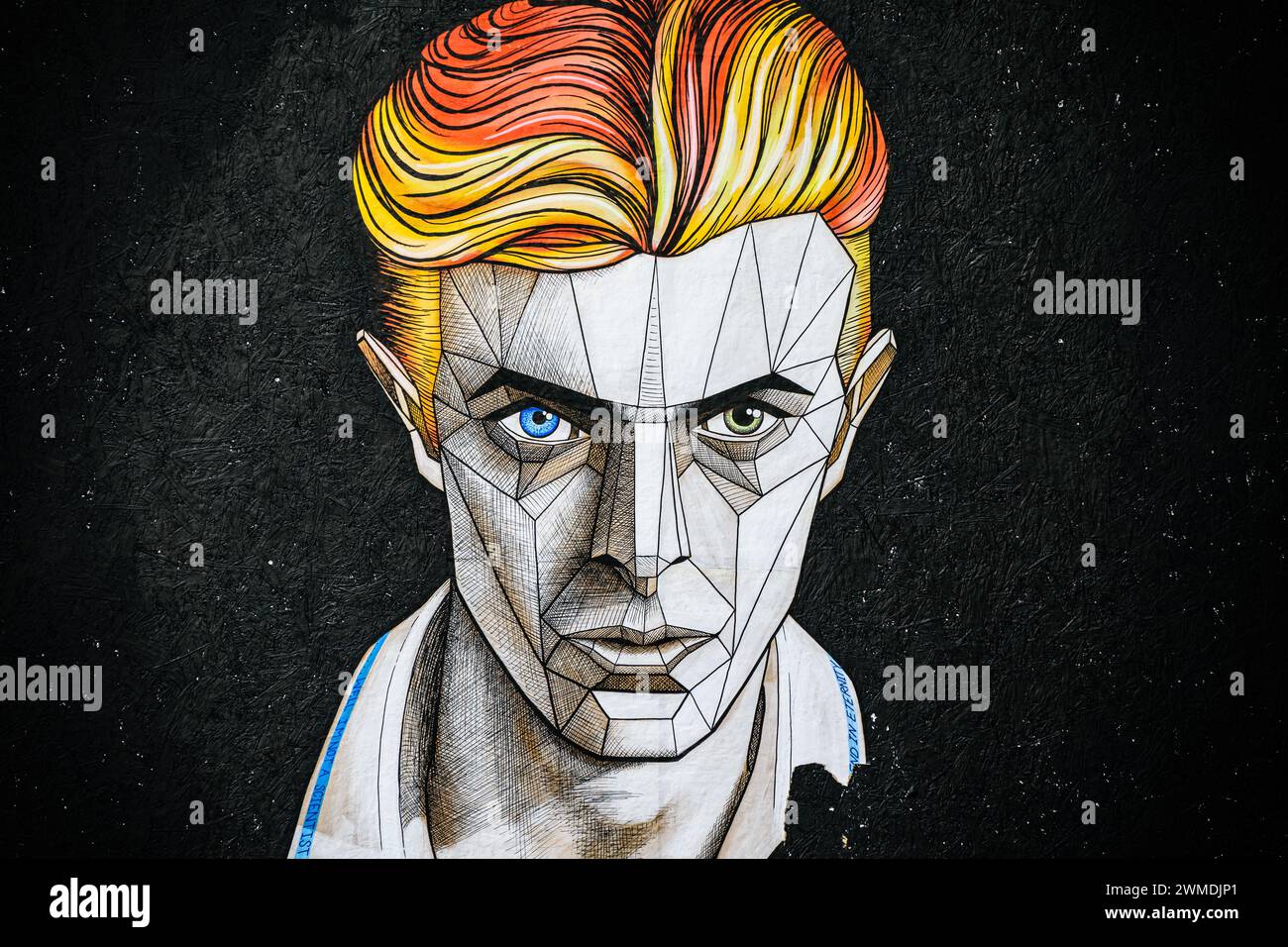 David Bowie Street art hommage à l'artiste Anna Stus Annatomix Banque D'Images