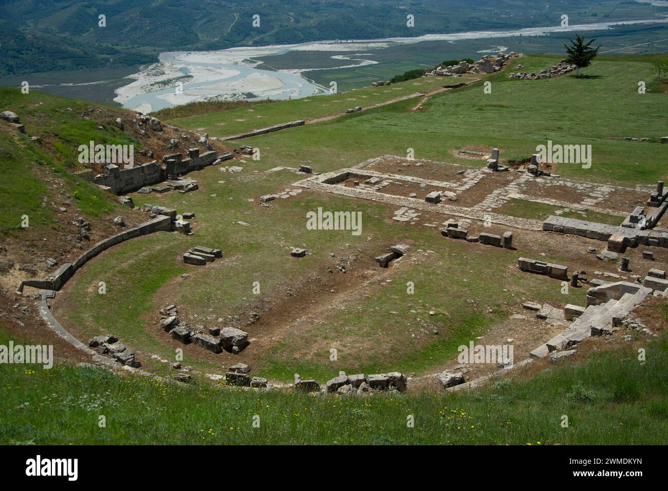 Die Ruinen von Byllis, eine wichtige Stadt in der Antike im heutigen Albanien Banque D'Images
