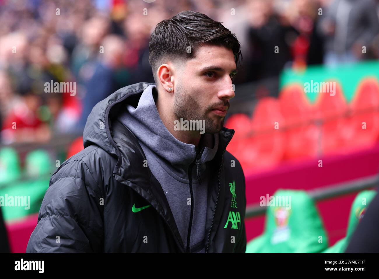 Stade de Wembley, Londres, Royaume-Uni. 25 février 2024. Carabao League Cup final Football, Chelsea contre Liverpool ; Dominik Szoboszlai de Liverpool crédit : action plus Sports/Alamy Live News Banque D'Images