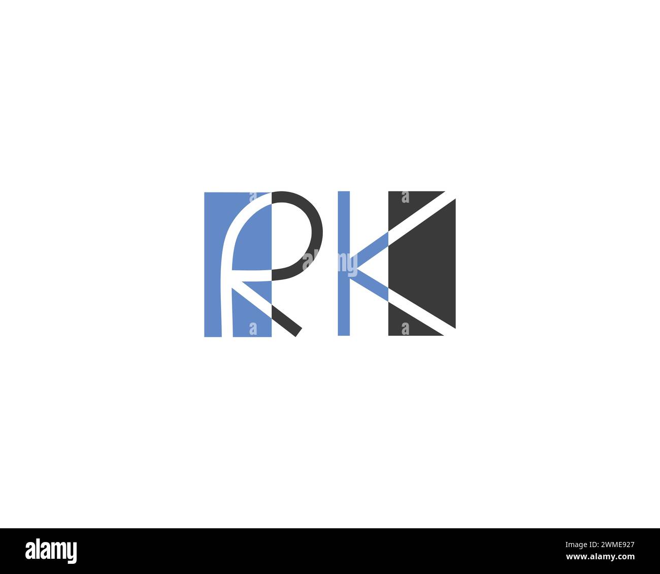 Modèle de vecteur de conception de logo de lettre créative RK Illustration de Vecteur