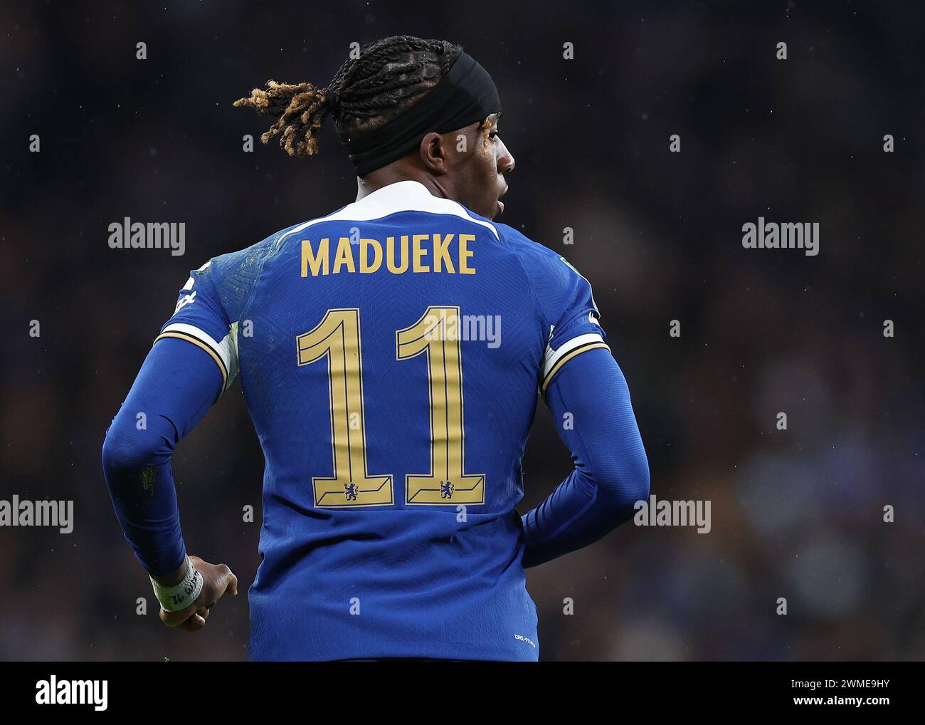 Londres, Angleterre, 25 février 2024. Noni Madueke de Chelsea lors du match de la Coupe de Carabao au stade de Wembley, Londres. Le crédit de l'image devrait se lire : Paul Terry / Sportimage Banque D'Images