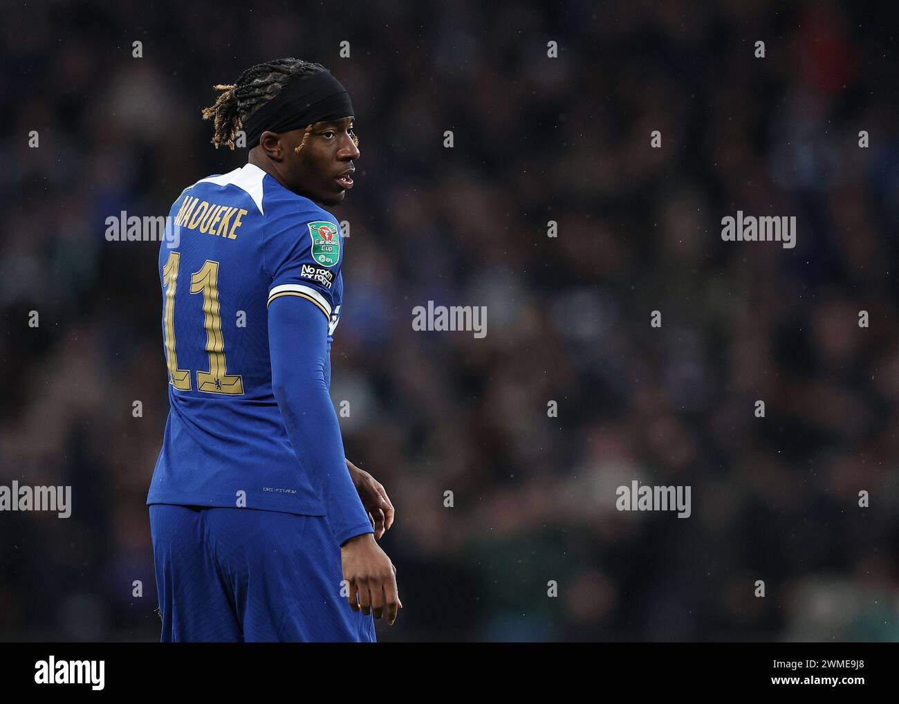 Londres, Angleterre, 25 février 2024. Noni Madueke de Chelsea lors du match de la Coupe de Carabao au stade de Wembley, Londres. Le crédit de l'image devrait se lire : Paul Terry / Sportimage Banque D'Images