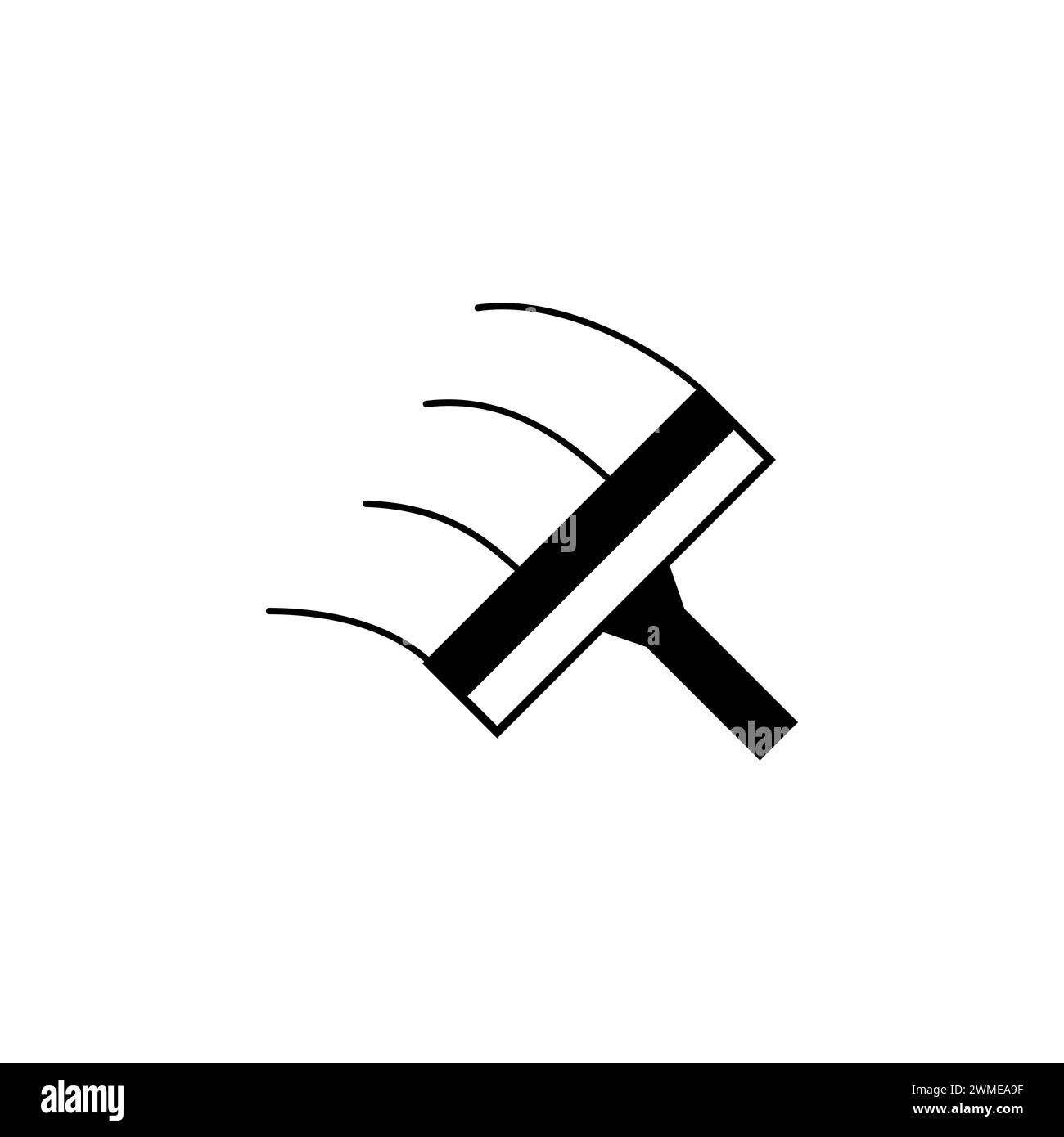 Nettoyage de la vitre. Raclette grattoir, icône vectorielle plate Wiper. Symbole solide simple isolé sur fond blanc Illustration de Vecteur