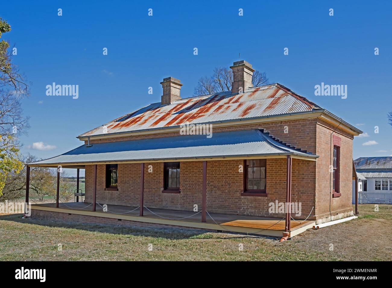 Une maison de briques ouvrières à la propriété du National Trust 'Saumarez', Armidale NSW Australie. Banque D'Images