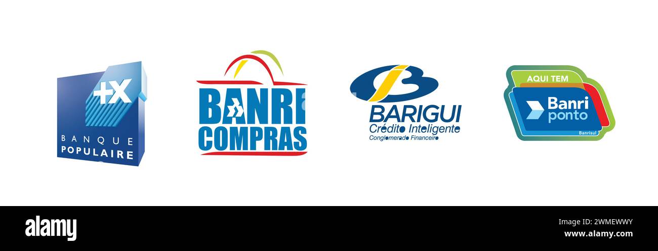 Barigui Crédito Inteligente,Banriponto,Finance,Banque populaire 2014,collection populaire de logo de marque. Illustration de Vecteur