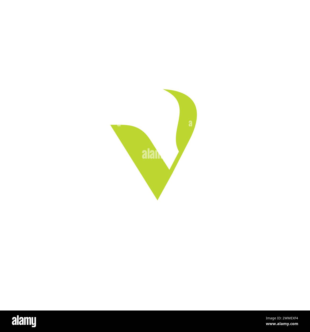 Logo V Leaf nature. Icône lettre V. Illustration de Vecteur