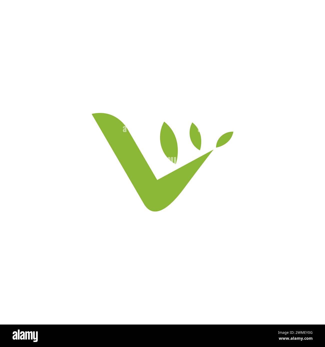 Logo V Leaf Growth. Icône lettre V. Illustration de Vecteur