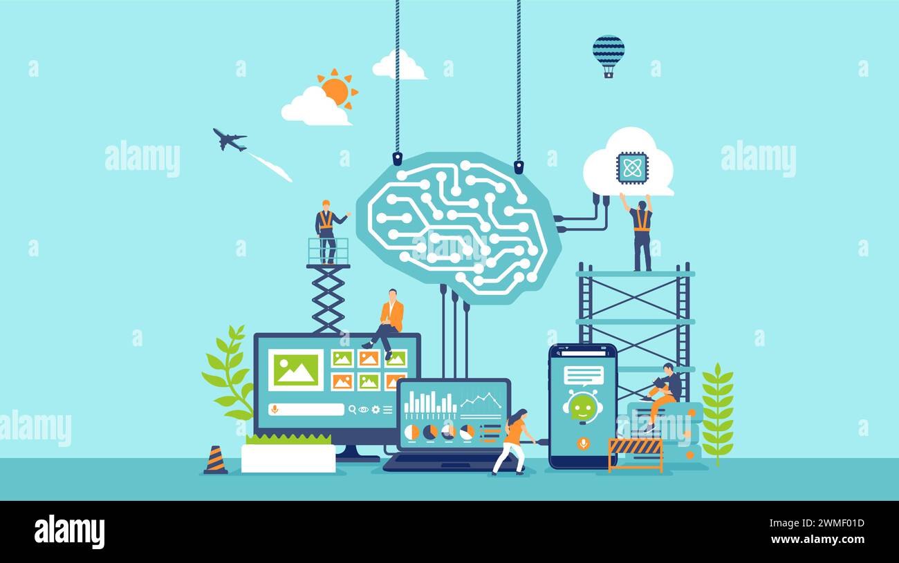 Illustration de bannière vectorielle générative ai (intelligence artificielle) Illustration de Vecteur