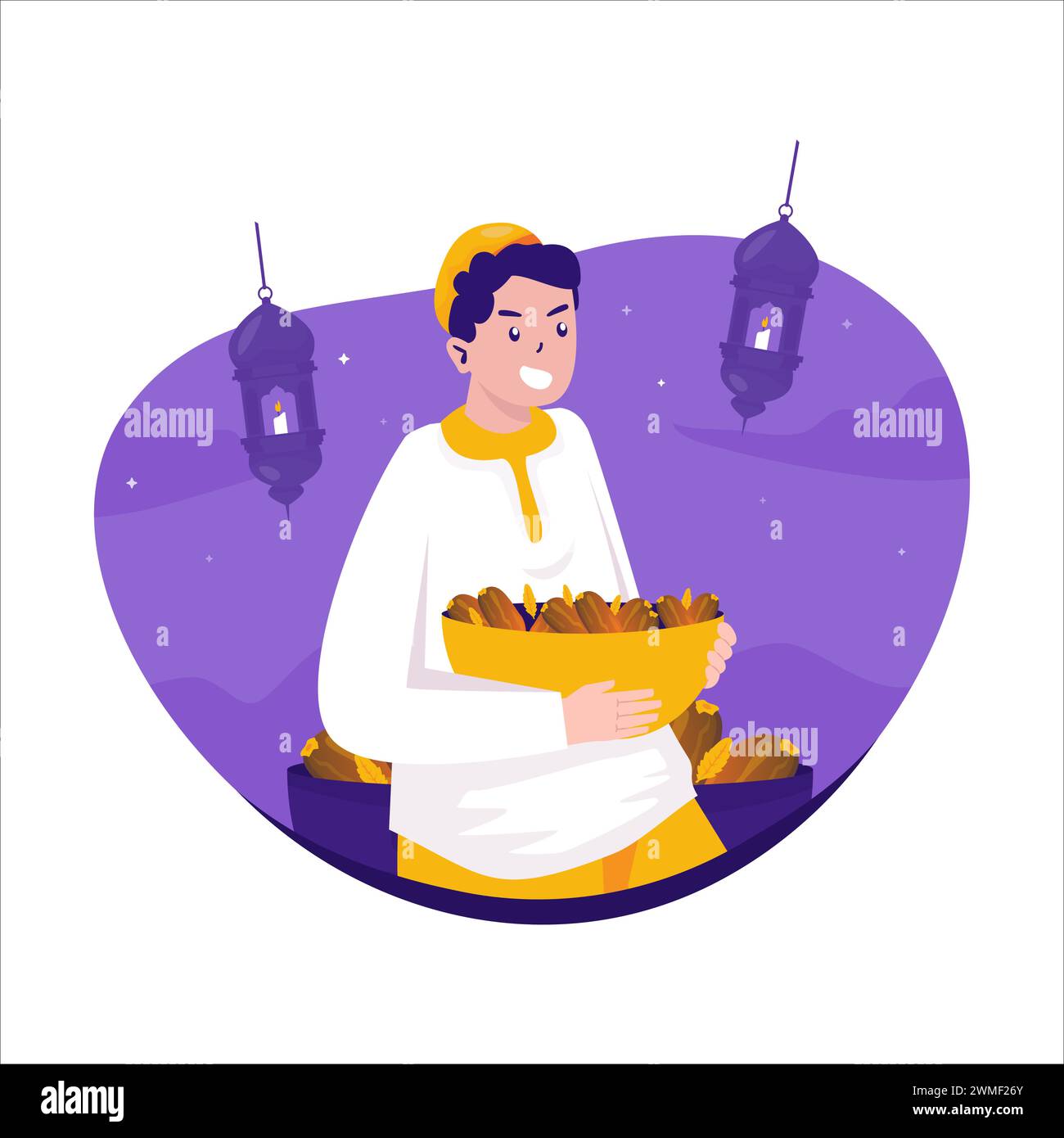 Iftar ramadan avec illustration des dates Illustration de Vecteur