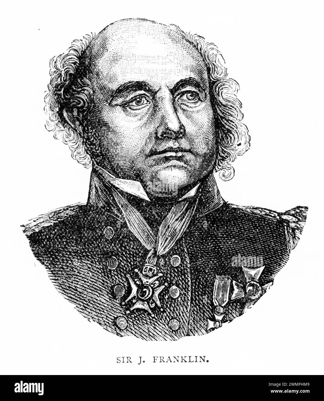 Portrait de Sir John Franklin (1786 – 1847) officier de la Royal Navy britannique et explorateur de l'Arctique. Publié vers 1880 Banque D'Images