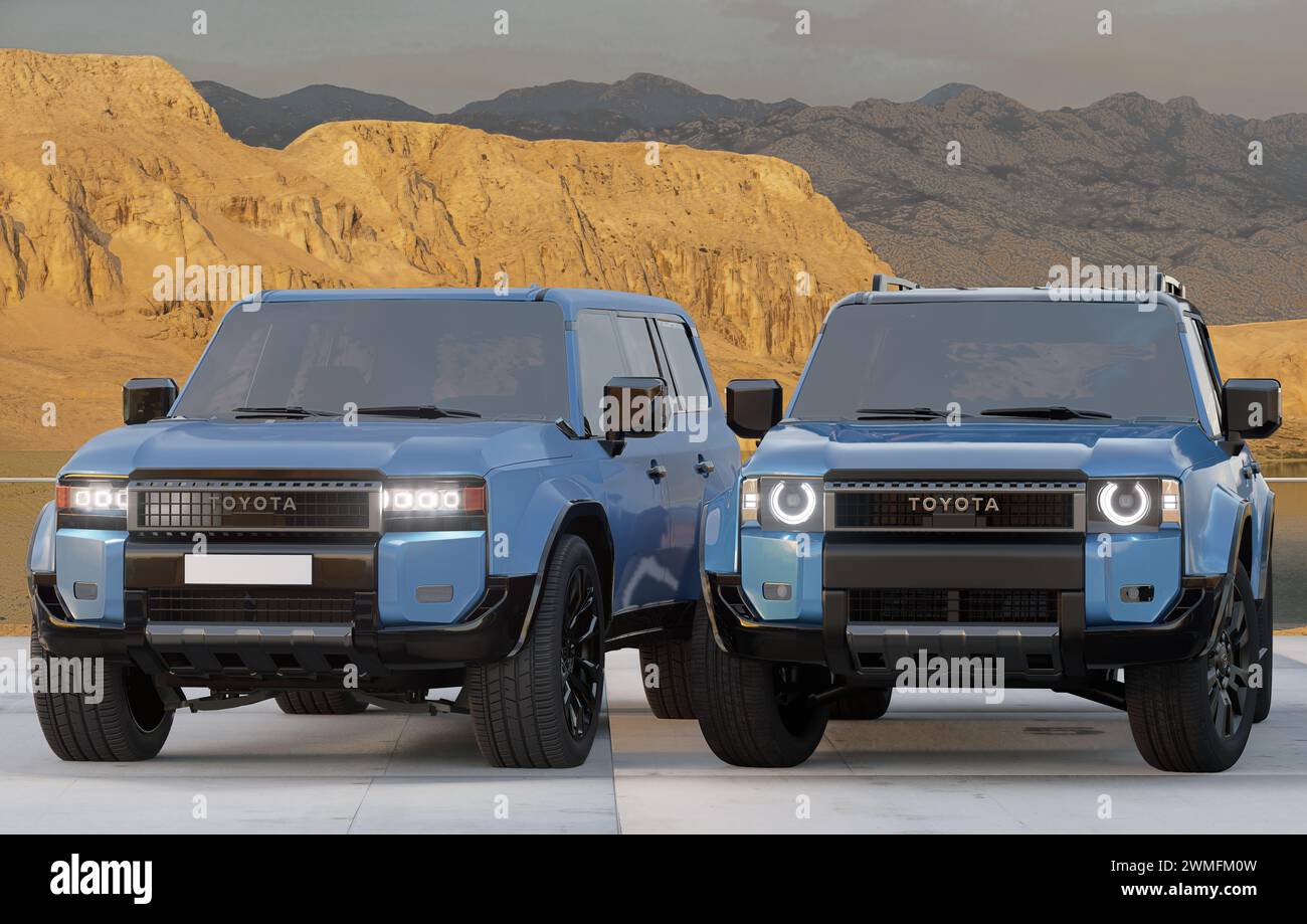 Toyota Land Cruiser 250 First Edition et Toyota Land Cruiser 250 Prado Banque D'Images