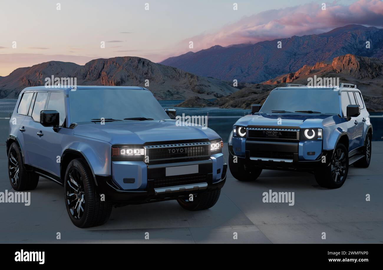 Toyota Land Cruiser 250 First Edition et Toyota Land Cruiser 250 Prado Banque D'Images