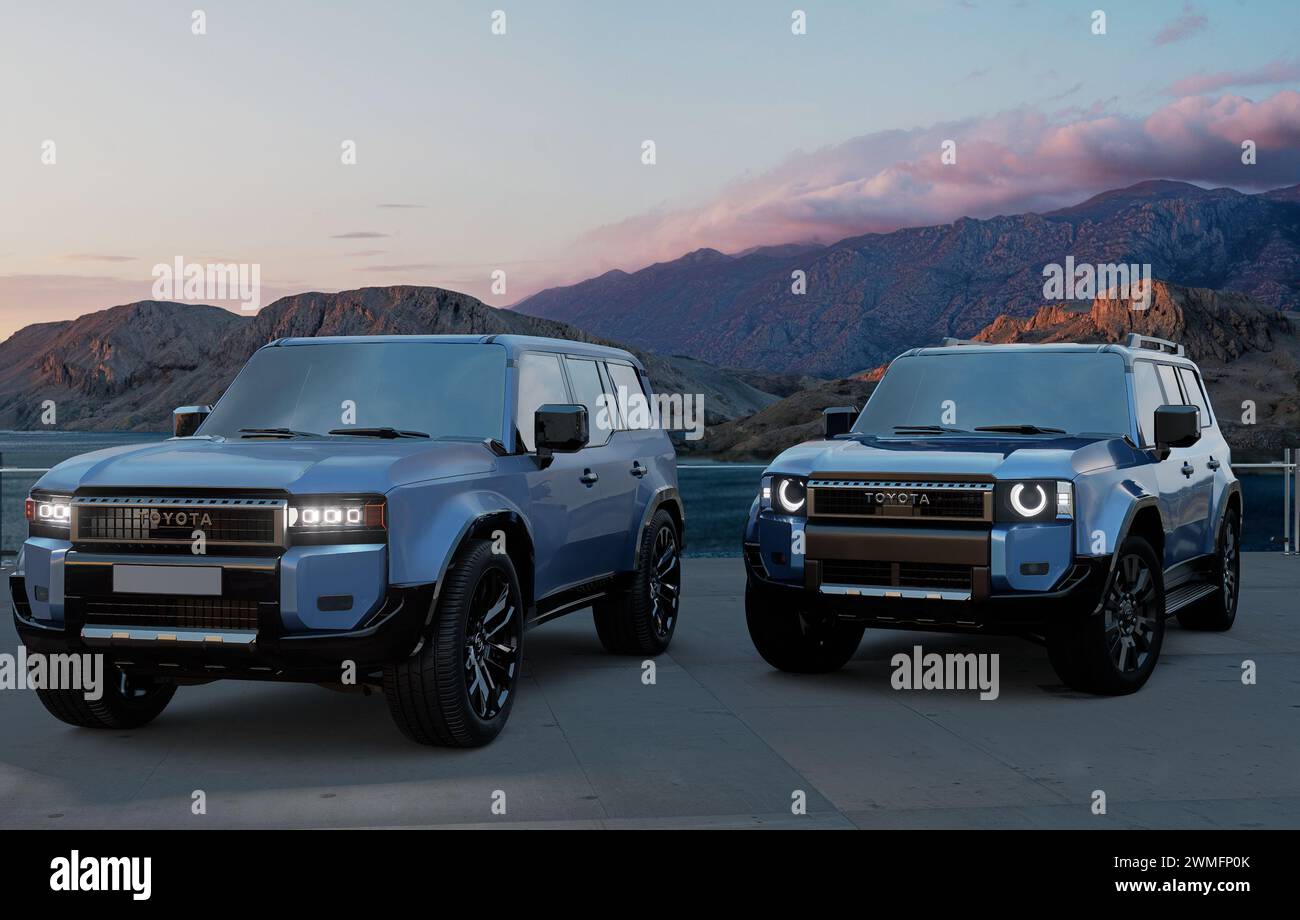 Toyota Land Cruiser 250 First Edition et Toyota Land Cruiser 250 Prado Banque D'Images