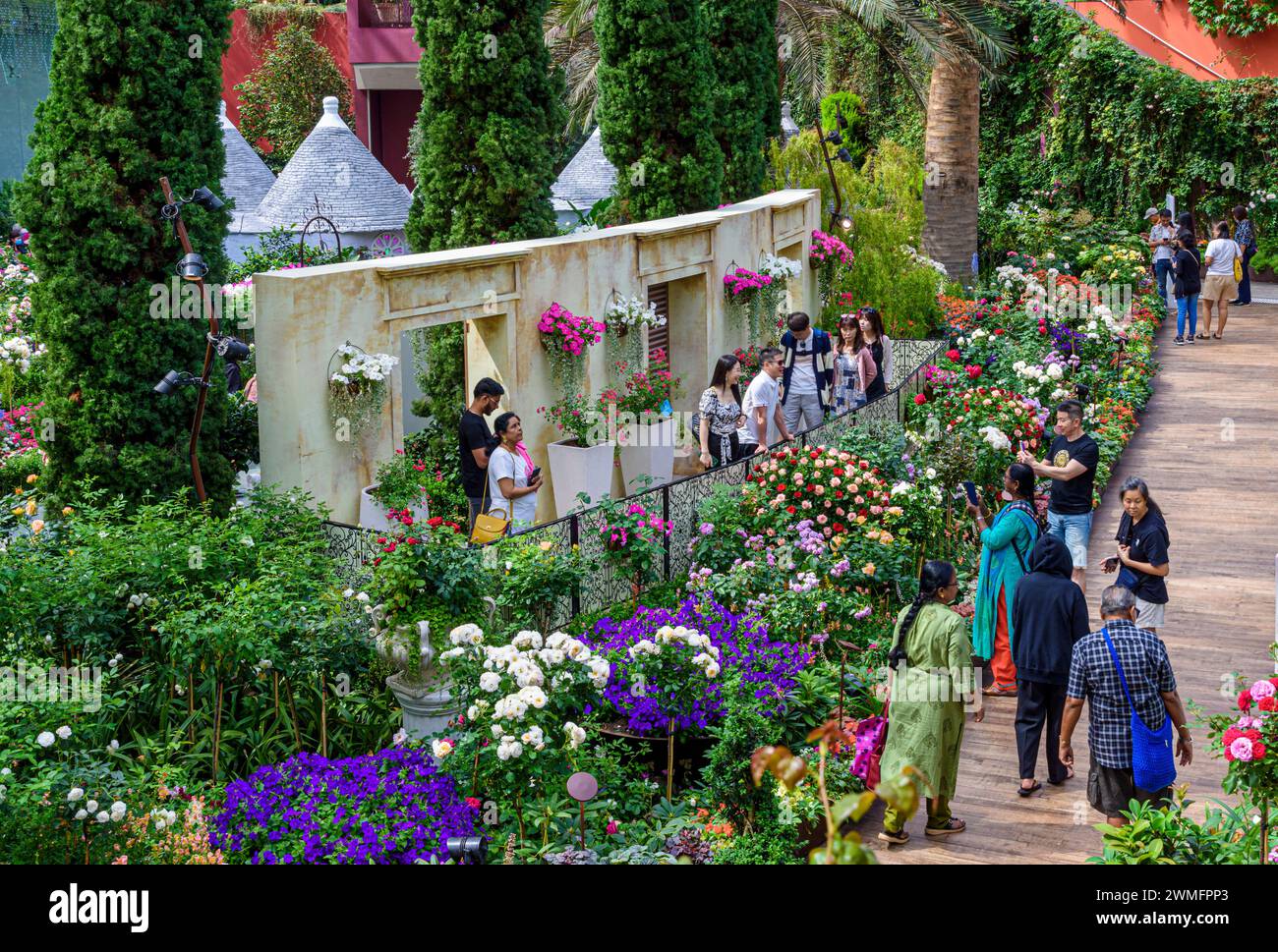 Populaire Flower Dome au Gardens by the Bay, Singapour Banque D'Images