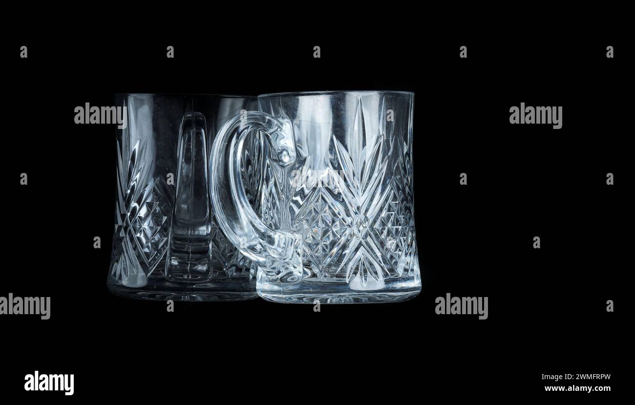 Verrerie en verre taillé Banque D'Images