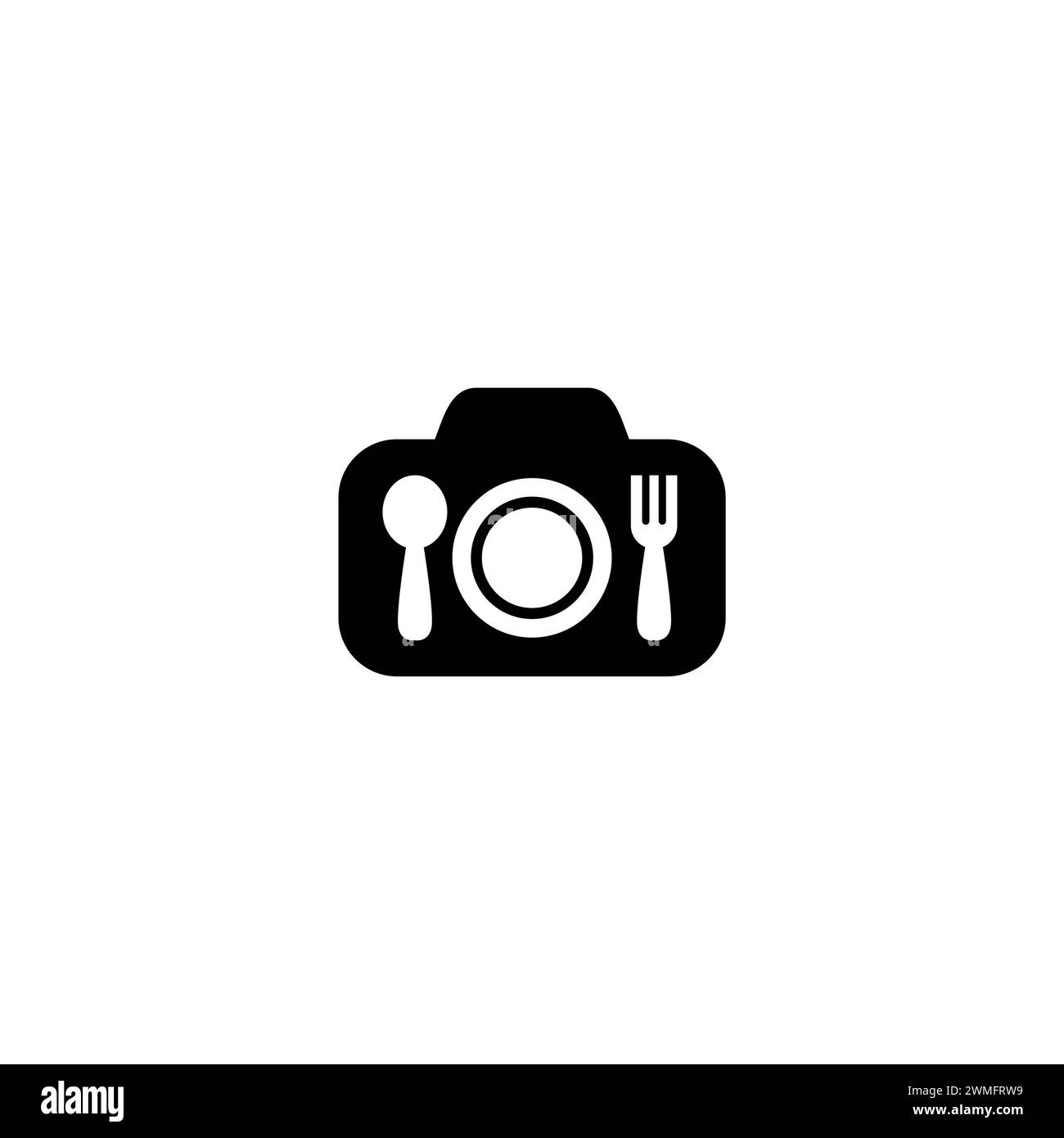 Icône de la nourriture de chasse. Logo de l'icône Camera Food Illustration de Vecteur