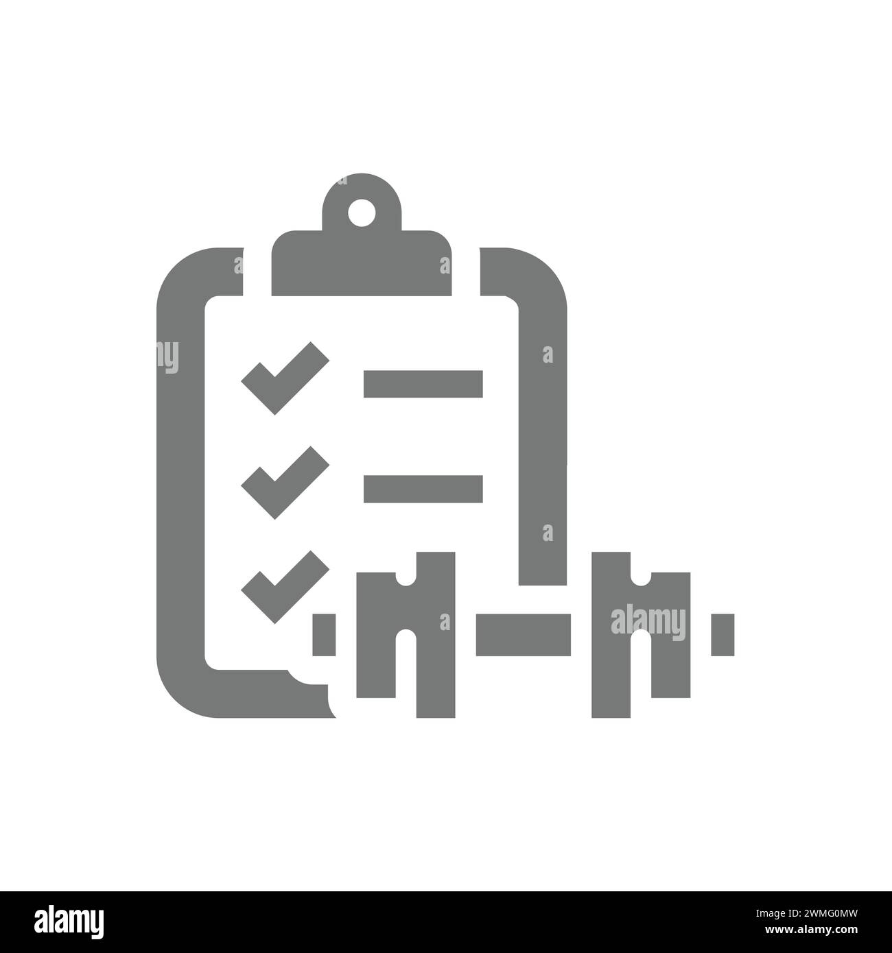 Icône vectorielle de plan d'entraînement et de fitness. Presse-papiers de perte de poids et liste de contrôle. Illustration de Vecteur