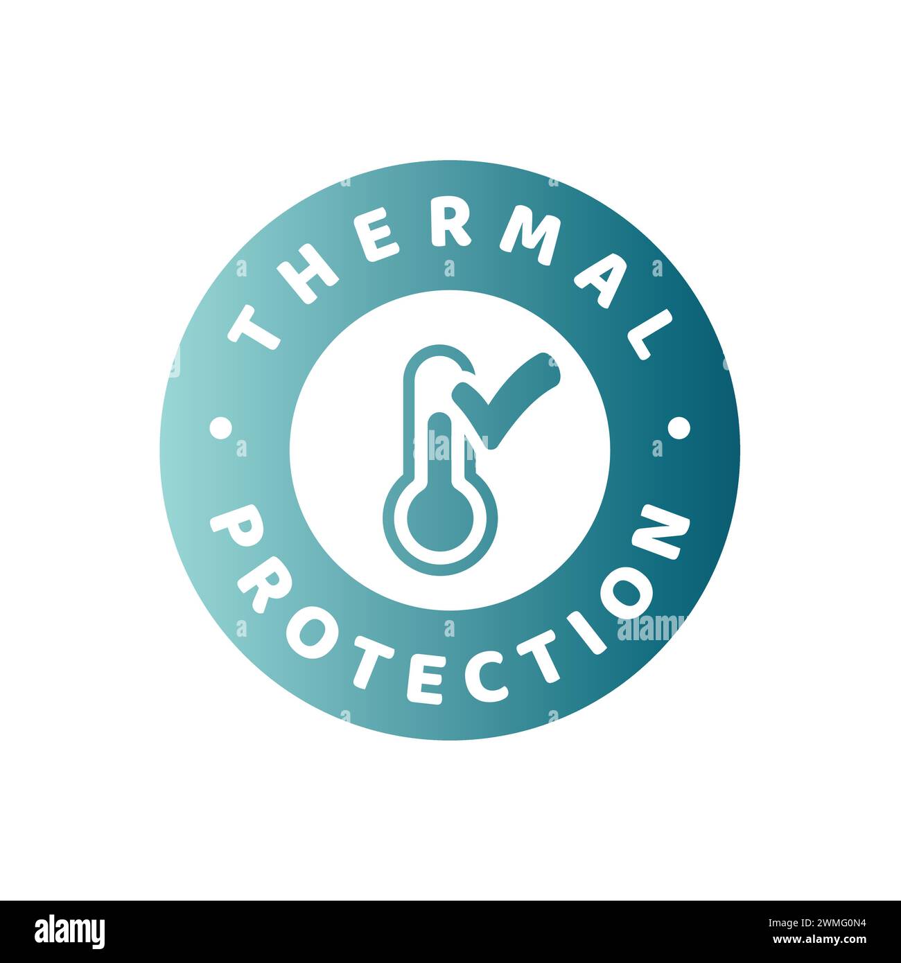 Etiquette colorée de protection thermique. Autocollant vectoriel ou badge. Illustration de Vecteur