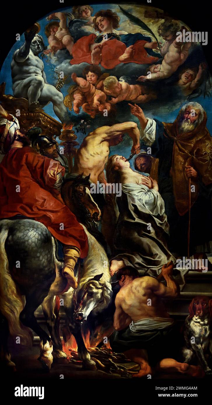Le martyre de Sainte Apollonie 1628. Par Jacob Jordaens i Flamand, Musée royal baroque des Beaux-Arts, Anvers, Belgique, belge. Banque D'Images