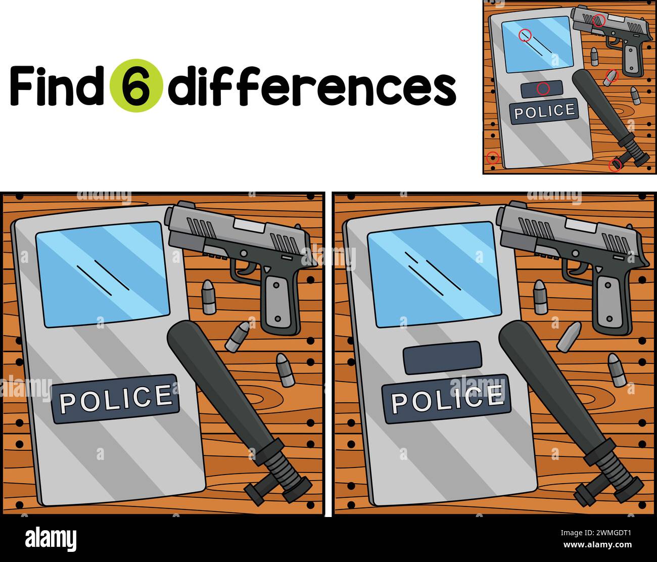 L'équipement des policiers trouve les différences Illustration de Vecteur