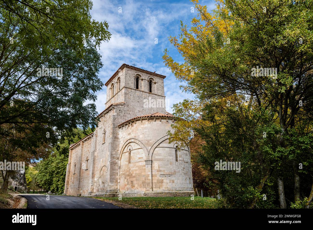 Hermitage de Nuestra Señora del Valle, temple ogival roman d'influence byzantine, XIIe siècle, Burgos, Espagne Banque D'Images