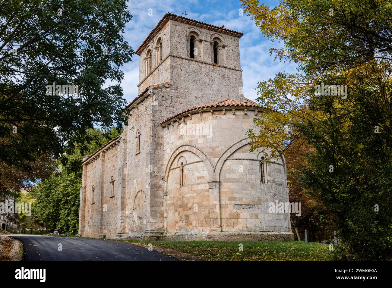 Hermitage de Nuestra Señora del Valle, temple ogival roman d'influence byzantine, XIIe siècle, Burgos, Espagne Banque D'Images