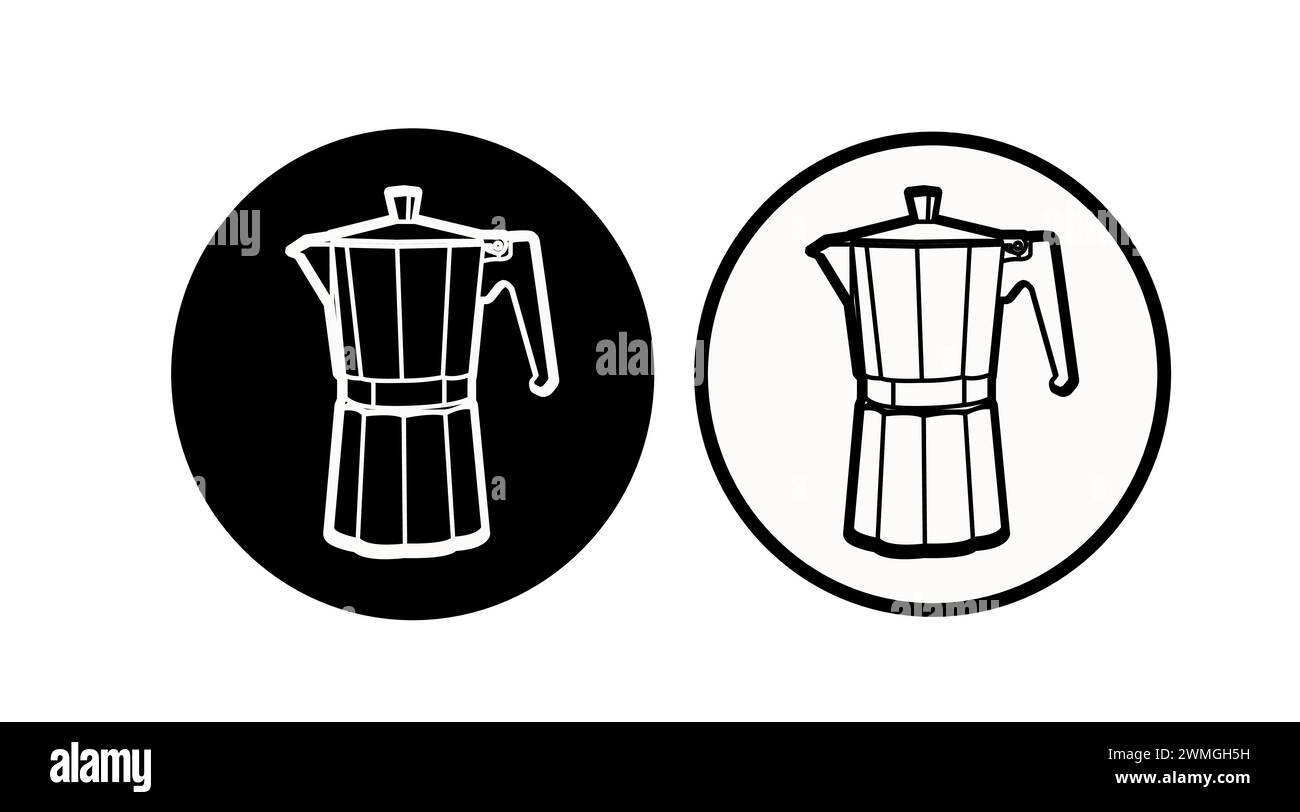 Icône Cofee Maker. Illustration noir et blanc modifiable isolée vectorielle Illustration de Vecteur