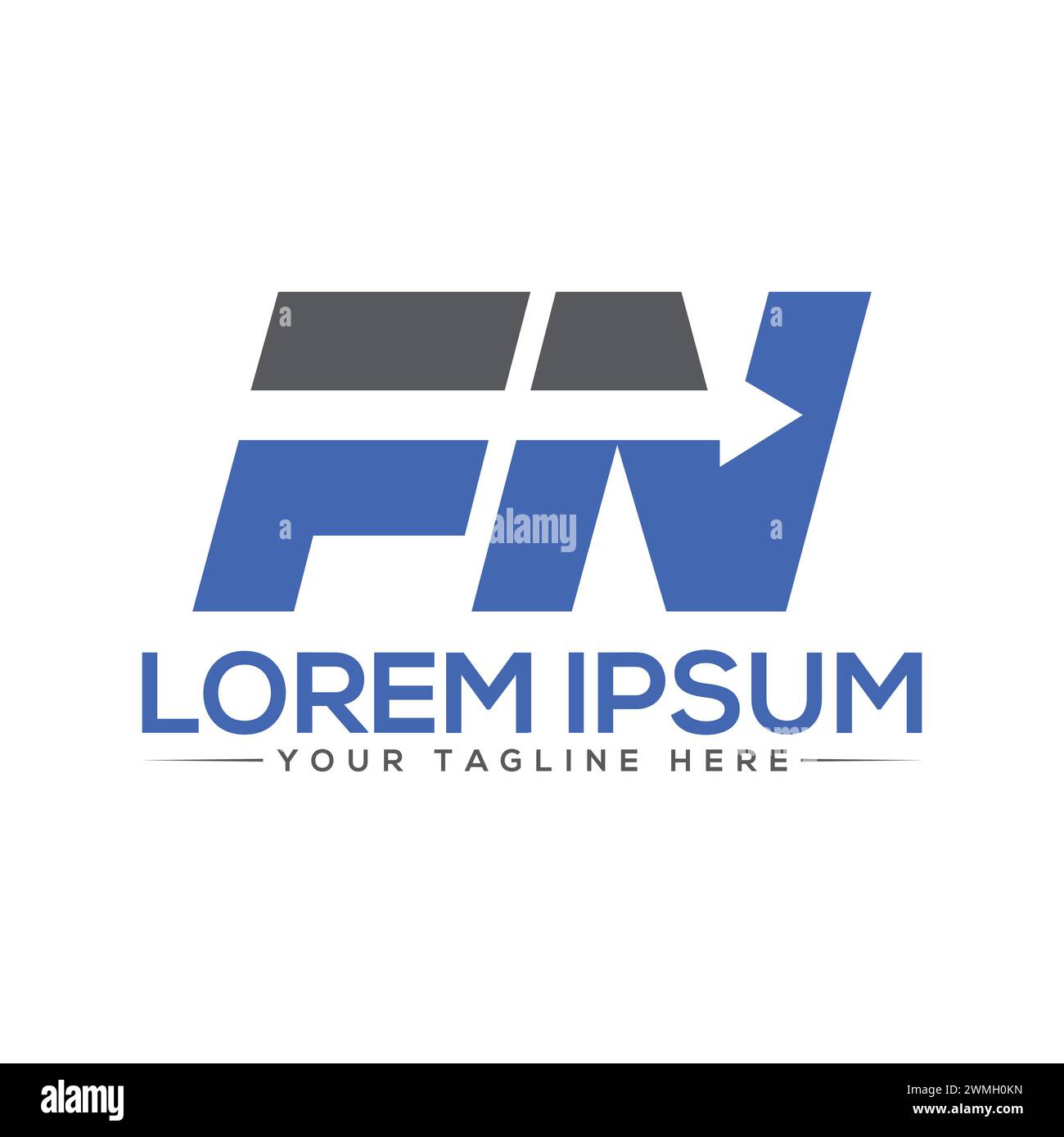 Logo FN Letter. Design créatif et professionnel de logo de lettre FN. Illustration de Vecteur