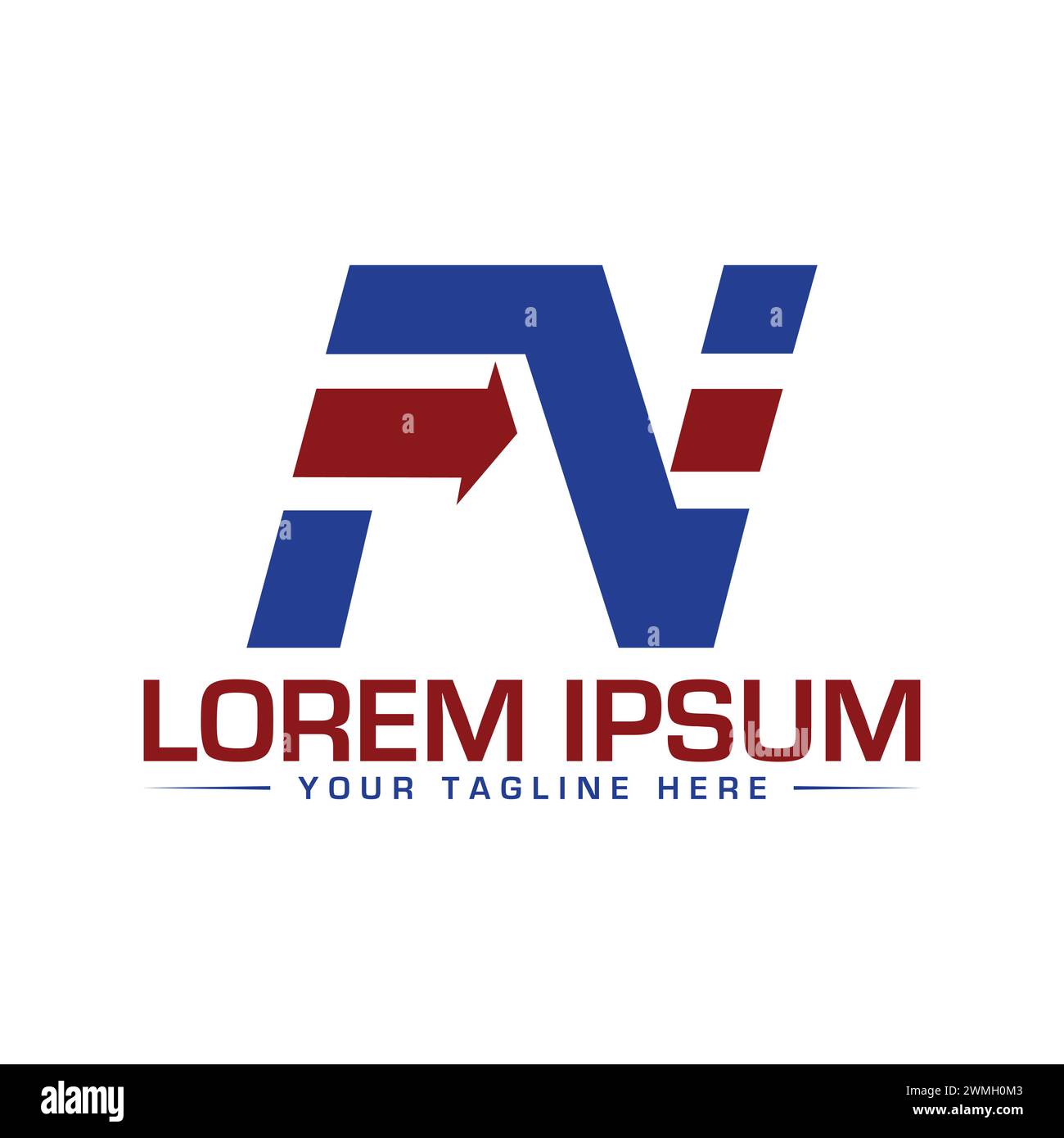 Logo FN Letter. Design créatif et professionnel de logo de lettre FN. Illustration de Vecteur