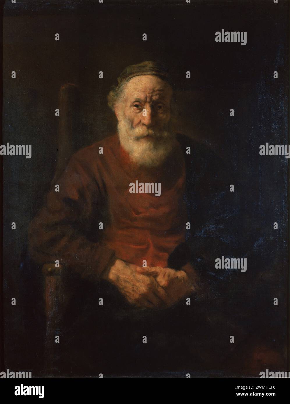 Portrait d'un vieil homme en rouge Rembrandt van Rijn 1652 Banque D'Images