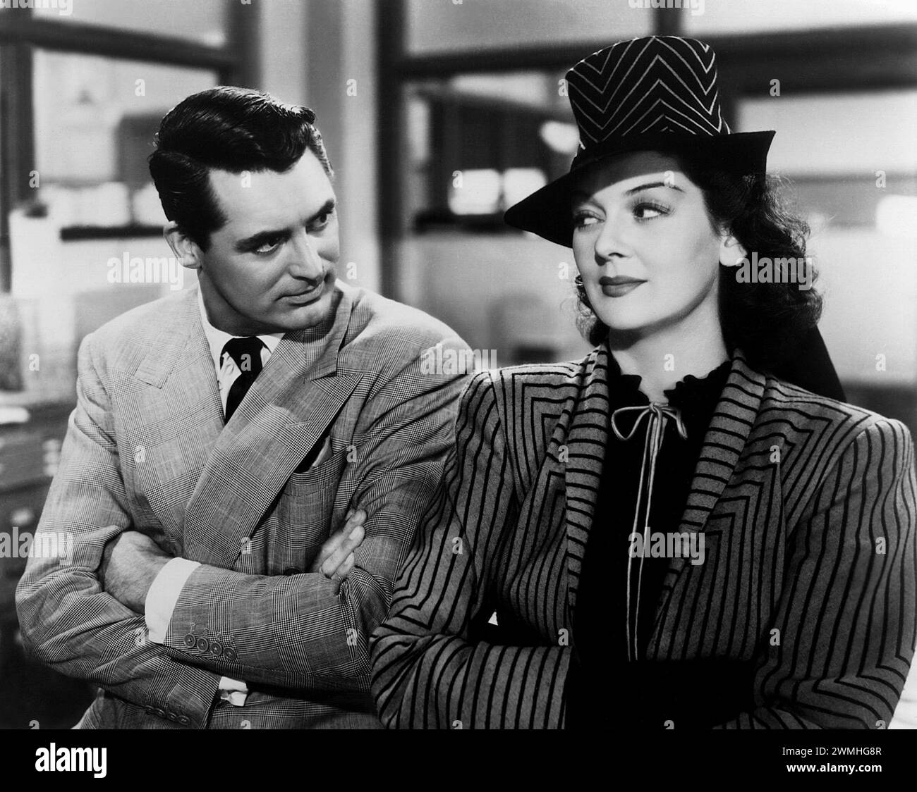 Sa fille vendredi Cary Grant & Rosalind Russell Banque D'Images