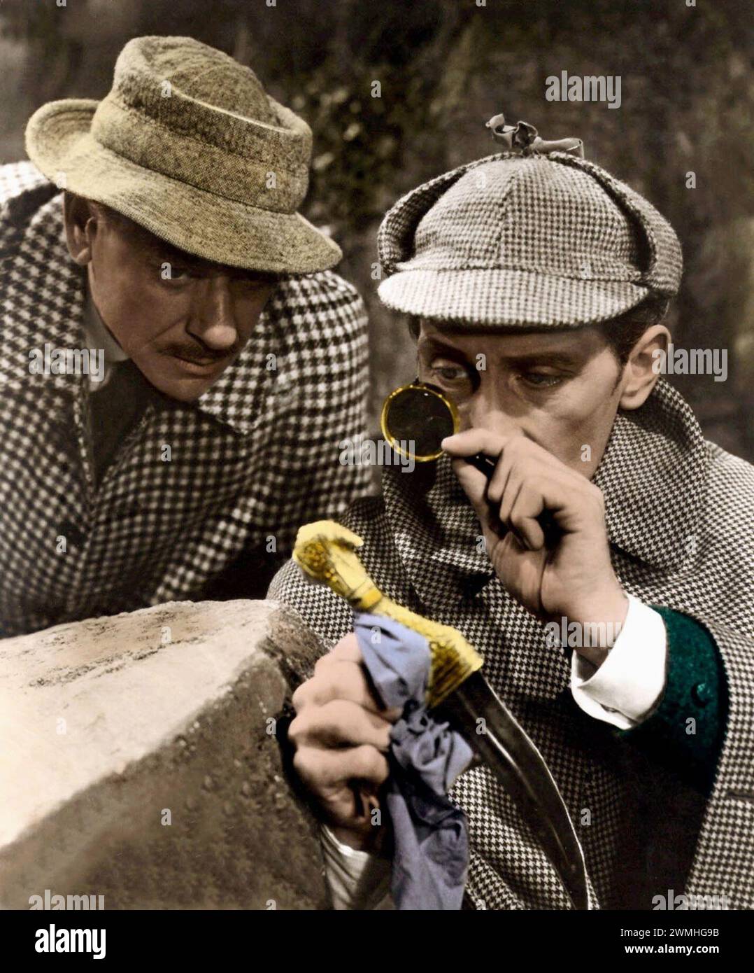 Le chien courant des Baskervilles Peter Cushing & Andre Morell Banque D'Images