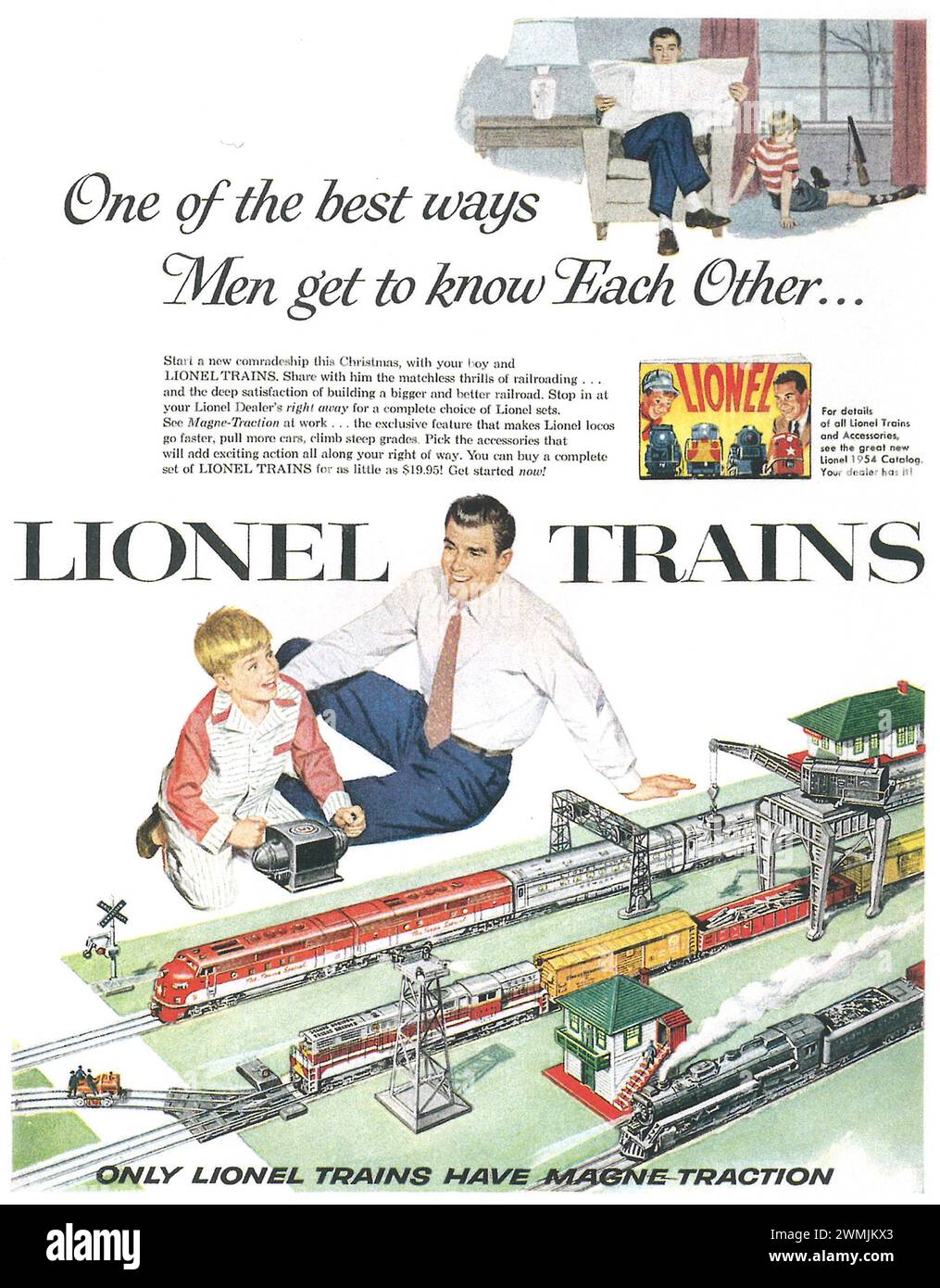 1954 Lionel trains annonce imprimée. Banque D'Images