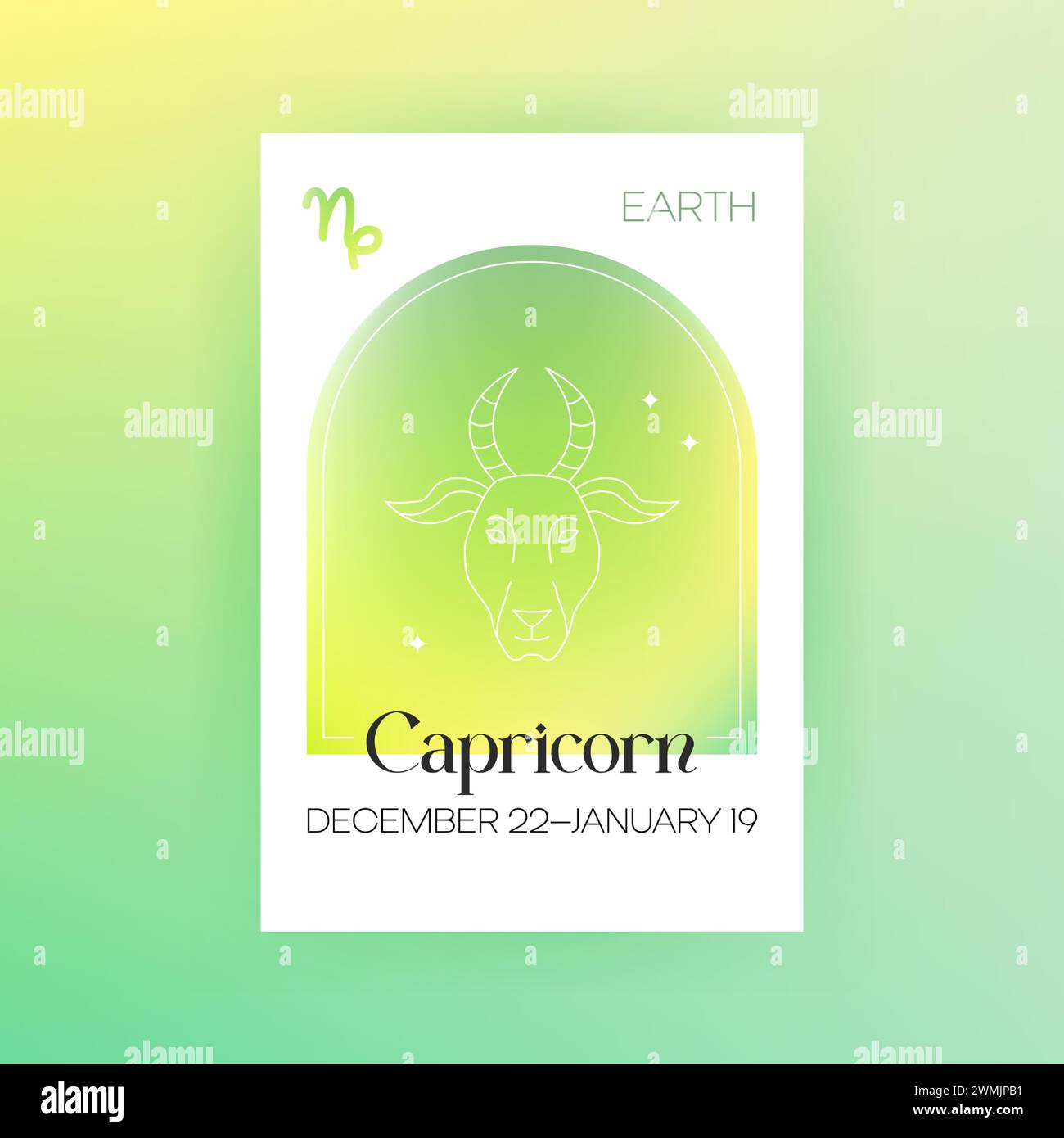 Horoscope Terre Capricorne Zodiaque Illustration de Vecteur