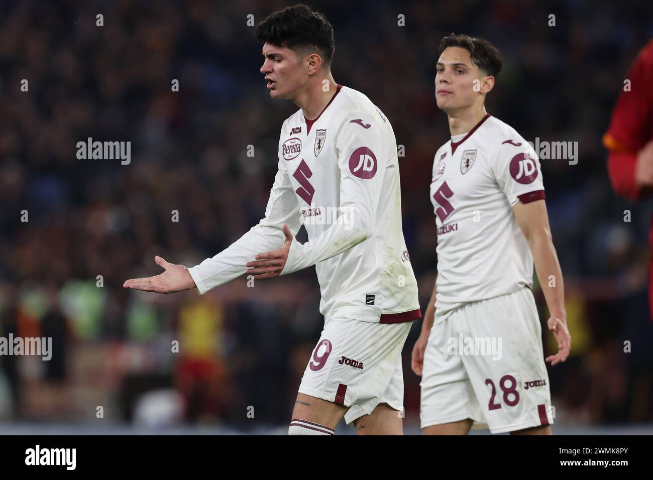 Rome, Italie 26.02.2024 : Bellanova de Turin, Ricci de Turin en action lors du match de football Italie Serie A TIM 2023-2024 EN TANT QUE ROMA vs FC Torino AT Banque D'Images