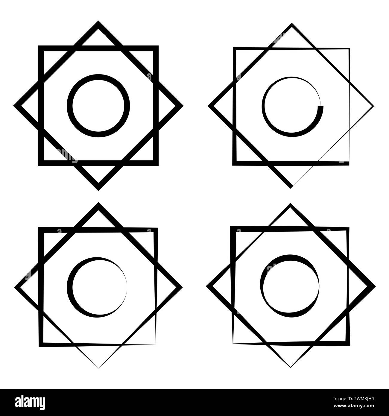 Vecteur de symbole de signe islamique Rub el hizb. Illustration de Vecteur