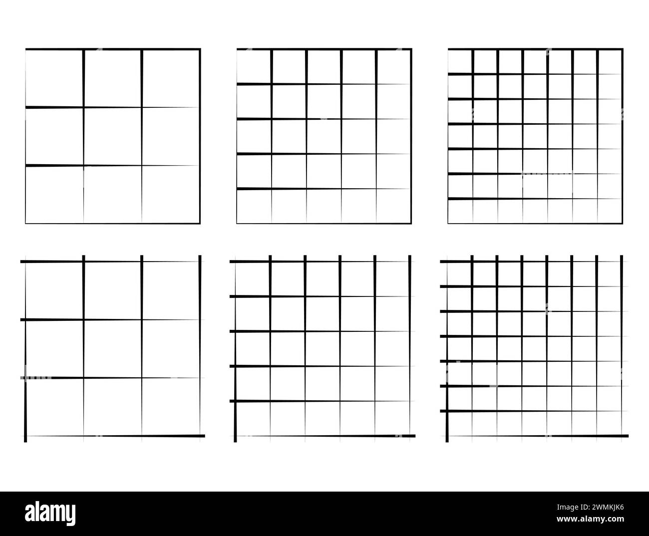Lignes de grille horizontales dans le style graphique, conception vectorielle de formes de grille. Illustration de Vecteur