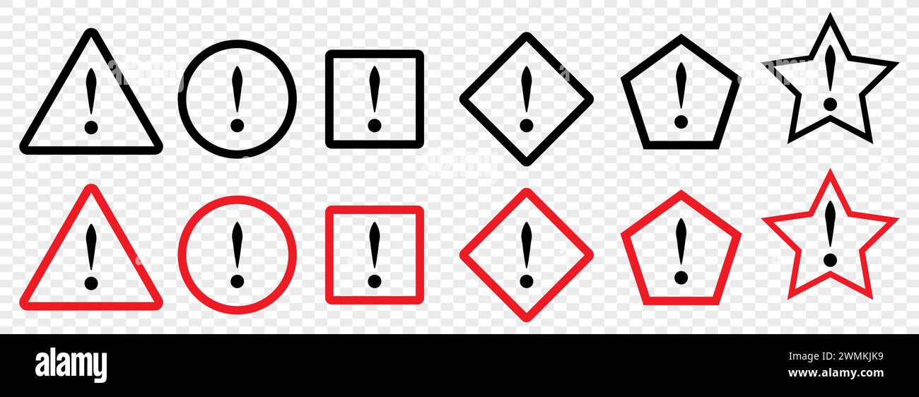 Signes d'avertissement de danger, symboles de signes d'attention, illustration vectorielle. Illustration de Vecteur